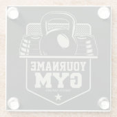 Speciaal startpunt GYM Kettlebell Fitness Trainer Glazen Onderzetter (Achterkant)