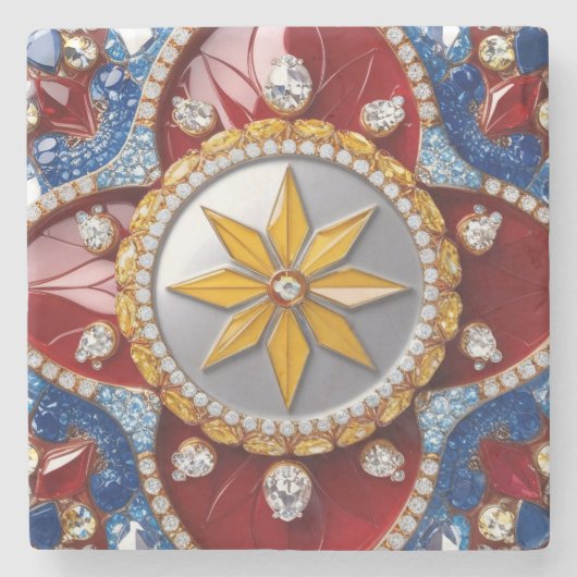 Speciaal stenen onderzetter met Colombiaanse kleur (Voorkant)