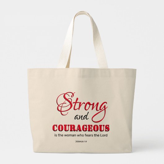 Speciaal STERK EN MOEILIJK Christelijk Grote Tote Bag (Achterkant)