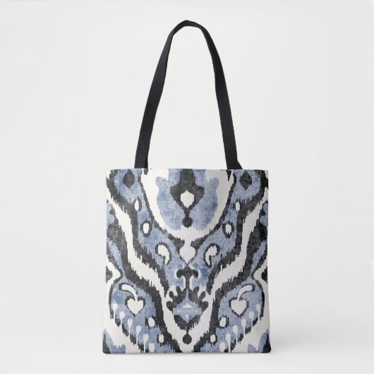 Speciaal stoffig blauw Ikat Pattern Bridesmaid Draagtas (Voorkant)