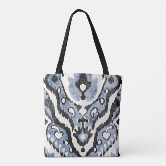 Speciaal stoffig blauw Ikat Pattern Bridesmaid Draagtas (Achterkant)