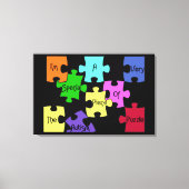 Speciaal stuk van het Autisme Puzzle Premium canva Canvas Afdruk (Voorkant)