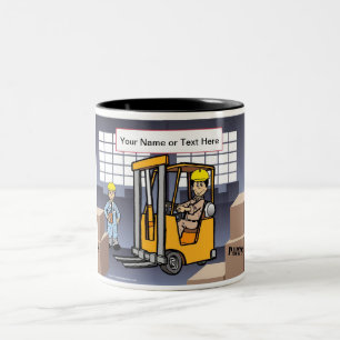 Speciaal stuurprogramma voor vorkheftrucks - Manne Tweekleurige Koffiemok