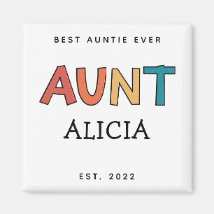 Speciaal Tante Retro Gift Best Auntie Ever Cute Magneet