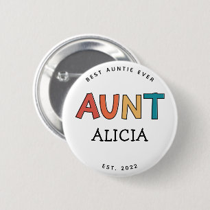 Speciaal Tante Retro Gift Best Auntie Ever Cute Ronde Button 5,7 Cm