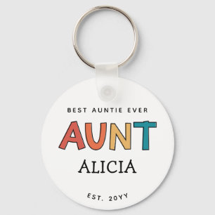 Speciaal Tante Retro Gift Best Auntie Ever Cute Sleutelhanger