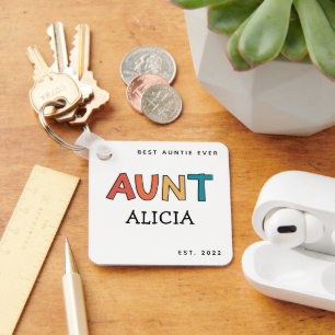 Speciaal Tante Retro Gift Best Auntie Ever Cute Sleutelhanger