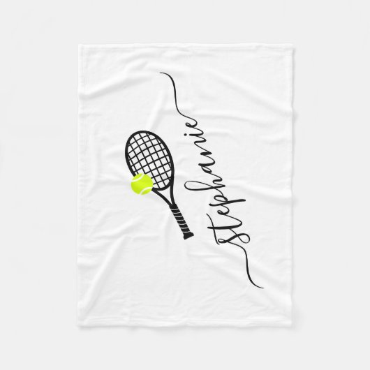 Speciaal Tennis Script Name Lap Picnic Fleece Deken (Voorkant)