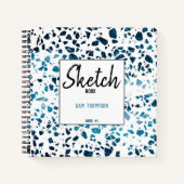 Speciaal Terrazzo Mosaic Navy Blue Sketchbook Notitieboek (Voorkant)