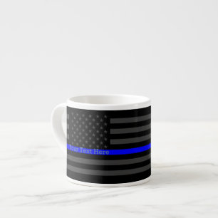 Speciaal thin Blue Line Grey US Flag Gift Espresso Kop