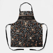Speciaal Trendy Leopard Black Gold Glitter Schort (Voorkant)