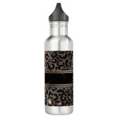 Speciaal Trendy Leopard Black Gold Glitter Waterfles (Links)