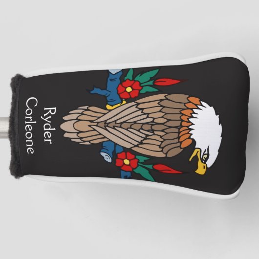 Speciaal Trillend Amerikaans Bald Eagle Golfheadcover (Voorkant)