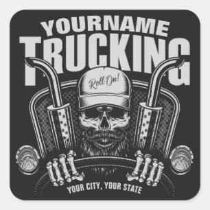 Speciaal truckgebruik Tucker Big Rig Truck Vierkante Sticker