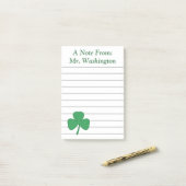 Speciaal uitgelijnde Shamrock Post It Notes (Op bureau)