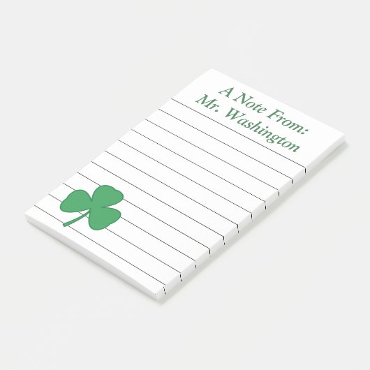 Speciaal uitgelijnde Shamrock Post It Notes (Schuin)