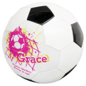 Speciaal uitgeroepen voetbaldoel meisjes roze voetbal (Drie kwart)