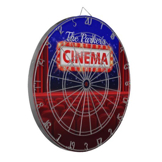 Speciaal uitgeruste bioscoopzaal dartbord (Voorkant Links)