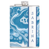 Speciaal uitgeruste blauwe digitale fluid Art-marm Heupfles (Voorkant)