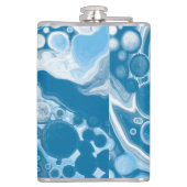 Speciaal uitgeruste blauwe digitale fluid Art-marm Heupfles (Achterkant)