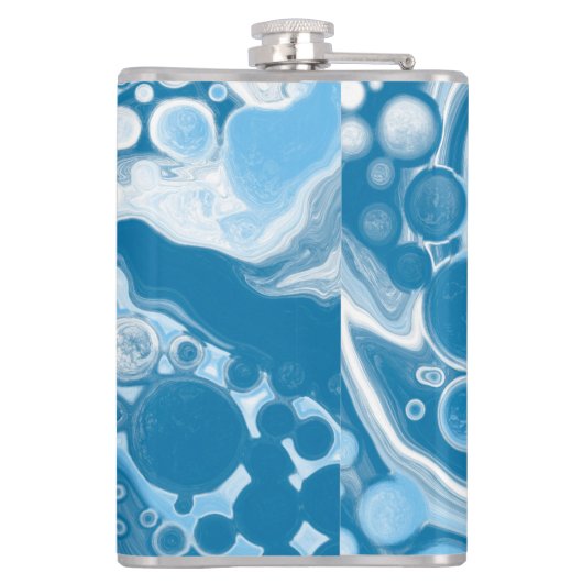 Speciaal uitgeruste blauwe digitale fluid Art-marm Heupfles (Achterkant)