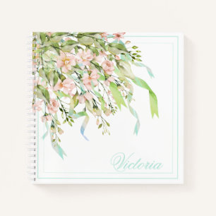 Speciaal uitgeruste blauwe linten Greenery Elegant Notitieboek