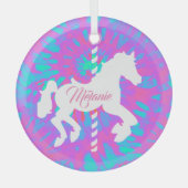 Speciaal uitgeruste carrouselpaarden glas ornament (Voorkant)