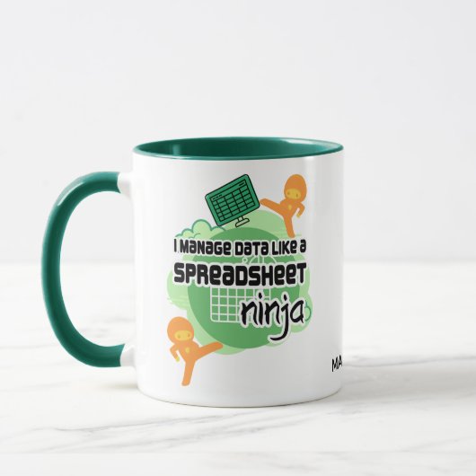 Speciaal uitgeruste Data Manager SPREADSHEET NINJA Mok (Links)