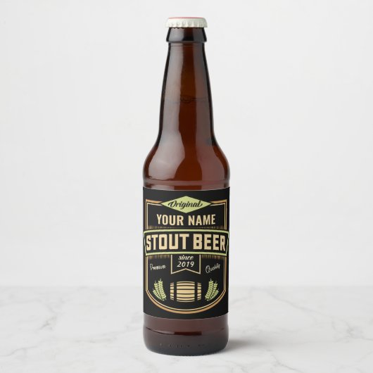 Speciaal uitgeruste donkere brouwerige brouwerijba bier etiket (Voorkant)