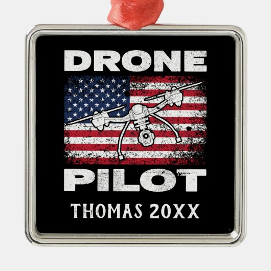 Speciaal uitgeruste driver Pilot Multirotor Quadco Metalen Ornament (Voorkant)