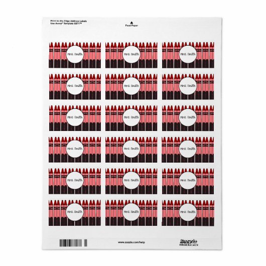 Speciaal uitgeruste krayonlabels etiket (Full Sheet)