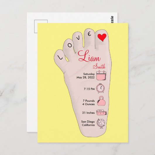 Speciaal uitgeruste nieuwe babycadeautjes: Gegeven Briefkaart (Voorkant / Achterkant)