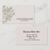 Speciaal uitgeruste olijftak Catering Chef Visitekaartje (Voorkant / Achterkant)