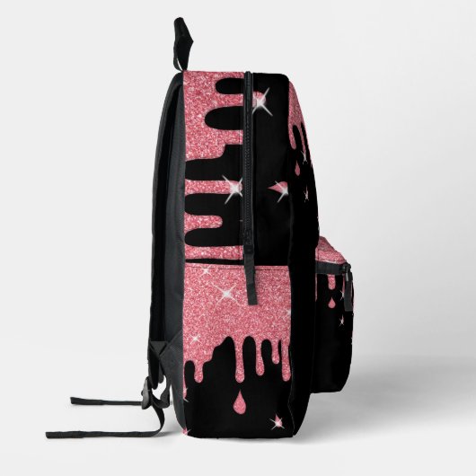 Speciaal uitstrijkroze glittereffect bedrukte rugzak (Links)