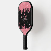 Speciaal uitstrijkroze glittereffect pickleball paddle (Links)