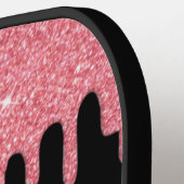 Speciaal uitstrijkroze glittereffect pickleball paddle (Links Detail)