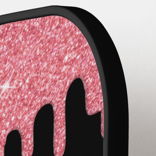 Speciaal uitstrijkroze glittereffect pickleball paddle (Links Detail)