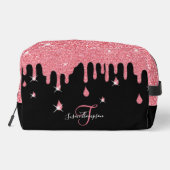 Speciaal uitstrijkroze glittereffect toilettasje (Achterkant)