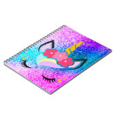 Speciaal Unicorn Ombre Glitter Note Book Notitieboek (Linkerzijde)