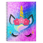 Speciaal Unicorn Ombre Glitter Note Book Notitieboek (Voorkant)