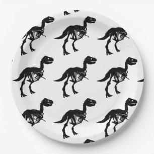 Speciaal uniek dinosaurusskeletpartijfeest borden papieren bordje