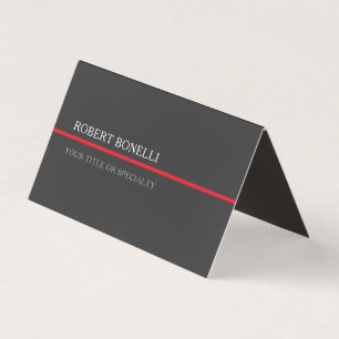 Speciaal Uniek Grijs Rood Elegant Modern Visitekaartjes