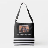 Speciaal uw foto in zwart Lijst met teksten Crossbody Tas (Achterkant)