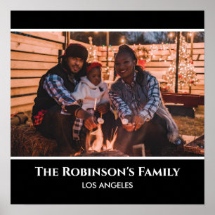 Speciaal uw foto in zwart Lijst met teksten Poster