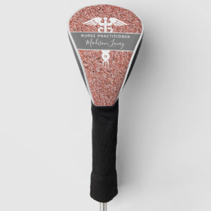 Speciaal verpleegkundige Roos Gold Glitter Golfheadcover