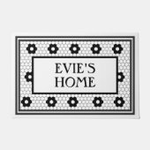 Speciaal verzoek Zwart-wit Tegel Ontwerp Custom Deurmat (Voorkant)