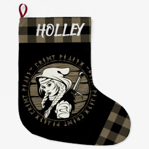 Speciaal Viking Archer Maiden runt Tan Black Grote Kerstsok