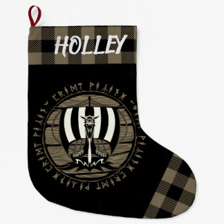 Speciaal Viking Dragon Longship Sail Tan Black Grote Kerstsok