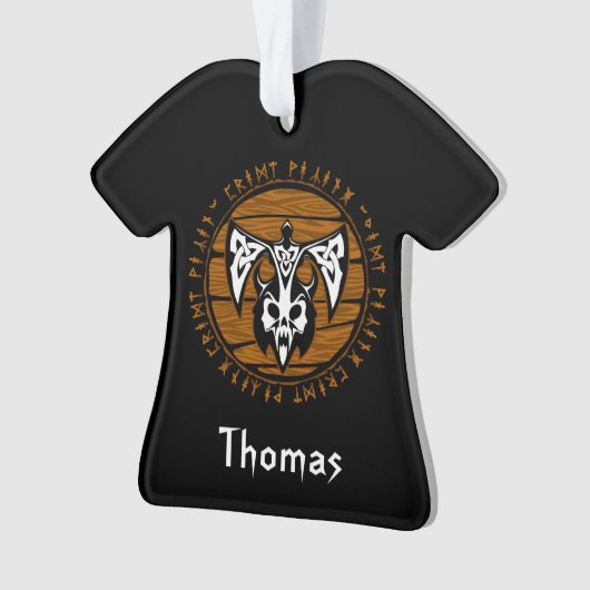 Speciaal Viking Warrior Ax Skull Ornament (voorkant)