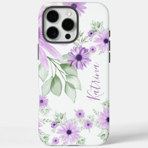 Speciaal Violet Green, Waterverf bloemen iPhone 16 Pro Max Hoesje